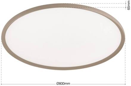 Orion LED plafondlamp Kant, Ø 80 cm, kaki, CCT, metaal/kunststof kaki, wit