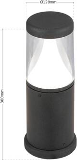 Orion LED sokkellamp Midnight, Anti-UV-diffusor, IP65 antraciet gepoedercoat, helder, mat wit