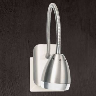 Orion LED stopcontactlamp Manvel met schakelaar, nikkel mat nikkel, glanzend nikkel