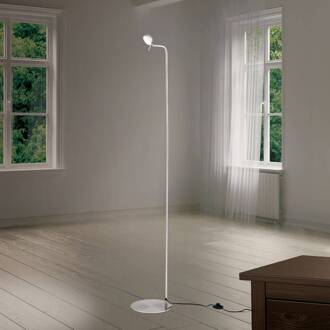 Orion LED vloerlamp student met zwenkbare kop mat nikkel