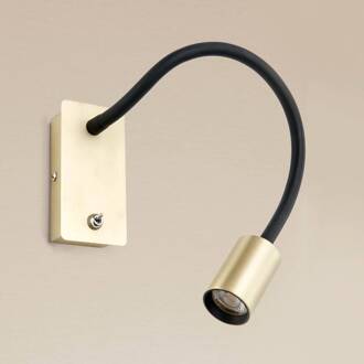 Orion LED wandlamp Kurt messing mat met flexibele arm mat messing, zwart