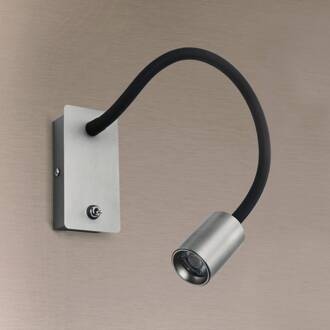 Orion LED wandlamp Kurt nikkel-mat met flexibele arm gesatineerd nikkel, zwart