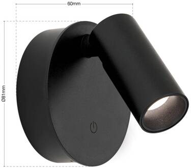 Orion LED-wandlamp Luxy, zwart, aluminium, CCT, dimbaar