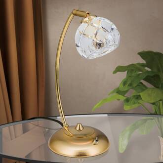 Orion Loodkristal-tafellamp Maderno, goud mat goud, goud glanzend, gesatineerd