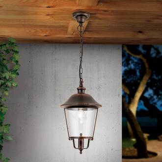 Orion Mariella buiten hanglamp, zwart-koper, metaal zwart-koper, helder