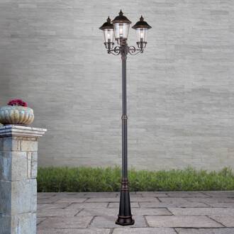 Orion Mariella buitenlantaarn 3-lamps Zwart-koper, helder