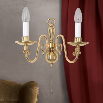 Orion Messing-wandlamp Imke, 2-lichts messing glanzend