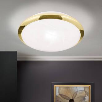 Orion Mooie plafondlamp Corella, messing, 26 cm wit