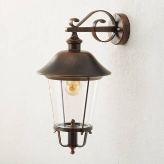 Orion Omlaag gerichte buitenwandlamp MARIELLA Zwart-koper, helder