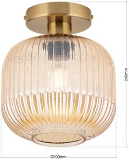 Orion Plafondlamp Carneval, amber, Ø 20 cm, glas, E27