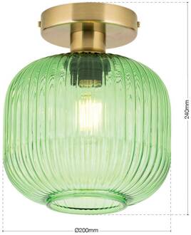 Orion Plafondlamp Carneval, groen, Ø 20 cm, glas, E27