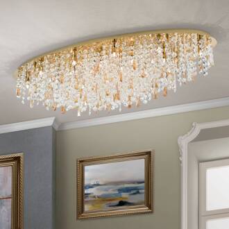 Orion Plafondlamp Crystalriver met kristalbezetting goud goud, amber, transparant