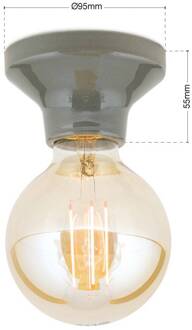 Orion Plafondlamp Frost, grijs, keramiek, E27
