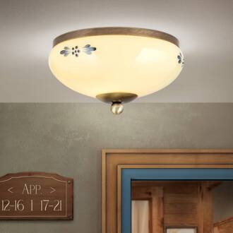 Orion Plafondlamp Landhaus patina crème blauw Ø 21cm patina, crème, blauw