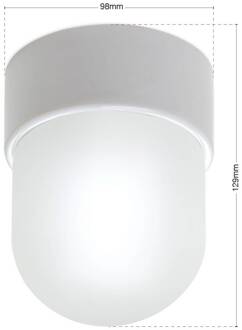 Orion Plafondlamp Ostia, wit, keramiek, satijnglazen, E27 wit, gesatineerd