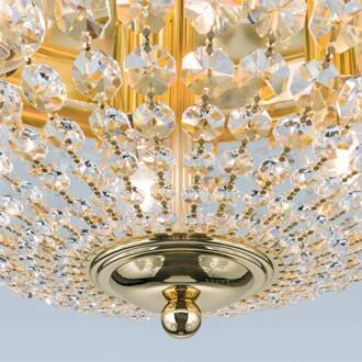 Orion Plafondlamp Plafond, goud/transparant, Ø 47 cm goud, transparant