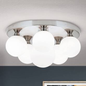 Orion Plafondlamp Snowwhite, baldakijn Ø 36 cm, nikkel mat nikkel, wit