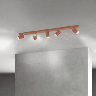 Orion Plafondspot Sean, koraalrood, 5-lamps, aluminium, GU10