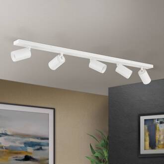 Orion Plafondspot Sean, wit, 5-lamps, aluminium, GU10 wit / opaal
