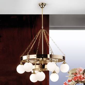 Orion Prachtige luchter ELEGANZIA in Jugendstil-look Glanzend messing, wit