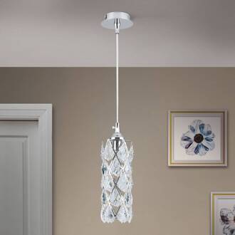 Orion Slanke hanglamp CHARLENE, verchroomd chroom, helder