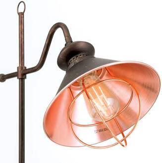 Orion Staande lamp Shanta in antieke stijl zwart, koper glanzend