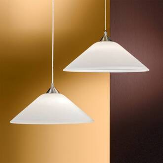 Orion Stijlvolle opaalglas-hanglamp LOISA - nikkel mat nikkel, wit