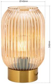 Orion Tafellamp Carneval, amber, glas, hoogte 23,5 cm, E27