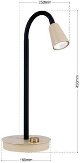 Orion Tafellamp Dotty, kaki, hoogte 45 cm, voet, dimmer, GU10 kaki, zwart