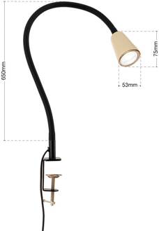 Orion Tafellamp Dotty, kaki, hoogte 65 cm, klem, GU10