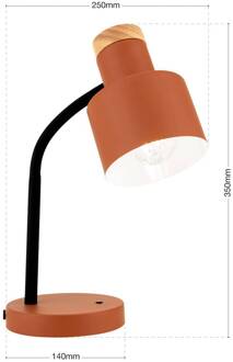 Orion Tafellamp Gili, koraalrood, staal, hoogte 35 cm, E27