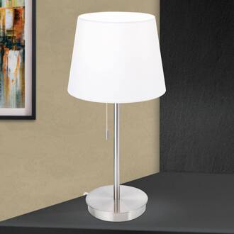 Orion Tafellamp Ludwig met USB-poort wit/nikkel mat wit, nikkel mat gesatineerd