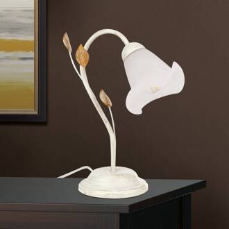 Orion Tafellamp Sisi Florentijnse stijl, ivoor-goud ivoor-goud, opaalwit