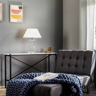 Orion Tafellamp Veronique, voet breed, wit/chroom wit, helder, chroom