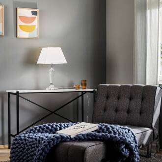 Orion Tafellamp Veronique, voet smal, wit/chroom wit, helder, chroom