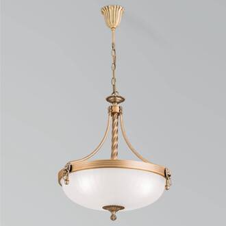 Orion Traditionele hanglamp Noam, 44 cm brons, wit