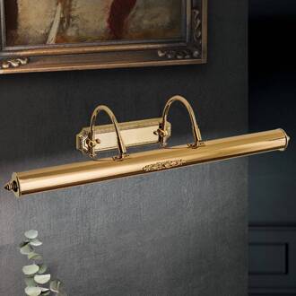 Orion Vergulde schilderijlamp Gustav uit messing, 70 cm 24-karaats verguld