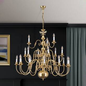 Orion Vlaamse kroonluchter Maximilian, 21-l. m. adelaar Gepolijst, glanzend messing