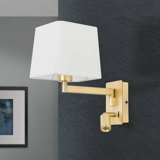 Orion Wandlamp Carlton, mat messing wit