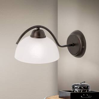 Orion Wandlamp Marco met albastglas antiek-bruin, wit