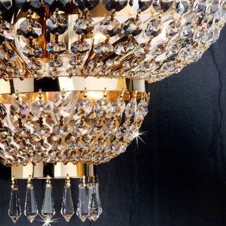 Orion Wandlamp SHERATON 24k verguld, 3-lichts 24 karaats verguld, helder