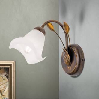 Orion Wandlamp Sisi, Florentijnse stijl, antiek antiek, opaalwit