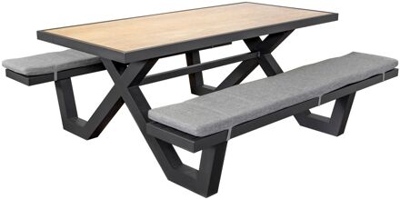 Orlando Picknicktafel 180cm - HPL & Aluminium Bruin