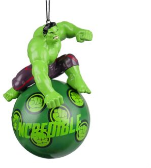 Orn.plc bal hulk l12cm Groen