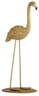 Ornament Flamingo - goudkleur - 20x10,5x8 cm - Leen Bakker Goudkleurig - 20 x 8 x 10.5
