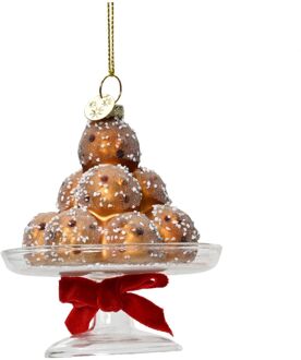 Ornament glas L8b8h10 cm multi I kerst Multikleur