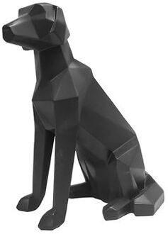 Ornament Origami Dog - Zwart - 23,3x12,8x25,4cm