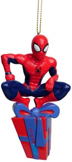 Ornament plastic spiderman present l8cm