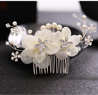Ornamenten Bridal Wedding Haar Accessoires Bloemen Hoofdtooi Crystal Kralen met Kam Romantische Hairwear Bloem haaraccessoires