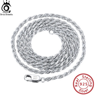 ORSA JEWELS Italian 925 Sterling Silver Diamond-Cut Rope Chain Necklace Sterling Silver Necklaces Chains Jewelry SC29